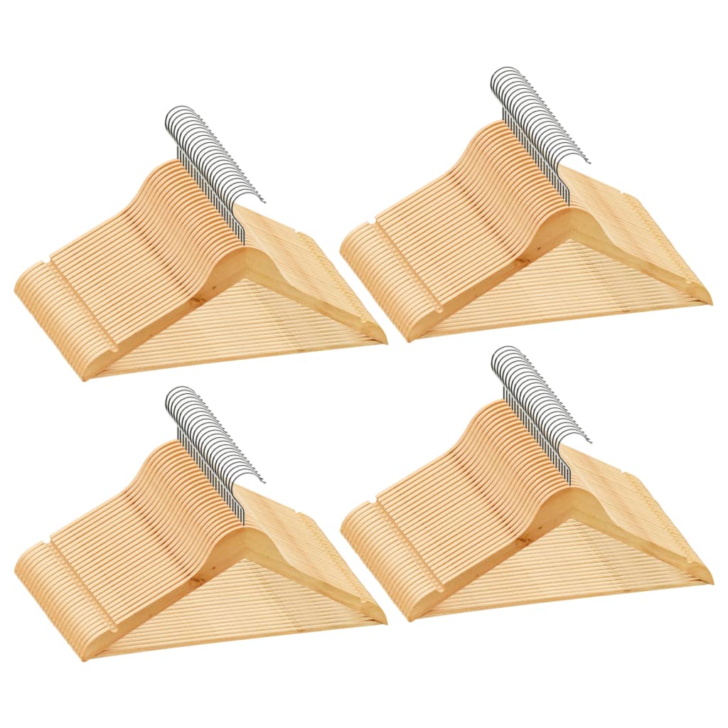 100-Delige Kledinghangerset Anti-Slip Hardhout