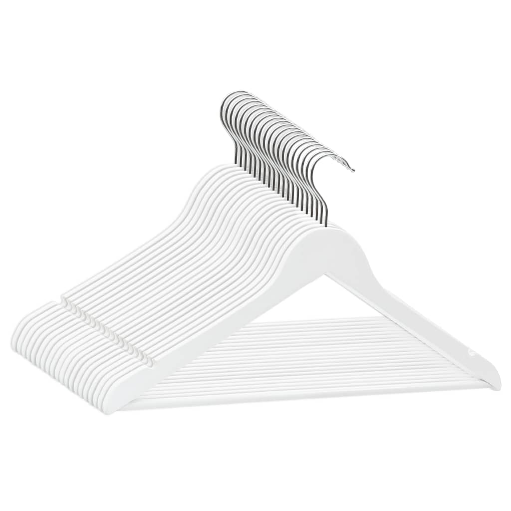 20-Delige Kledinghangerset Anti-Slip Hardhout Wit