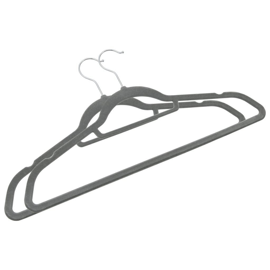 20-Delige Kledinghangerset Anti-Slip Fluweel Grijs