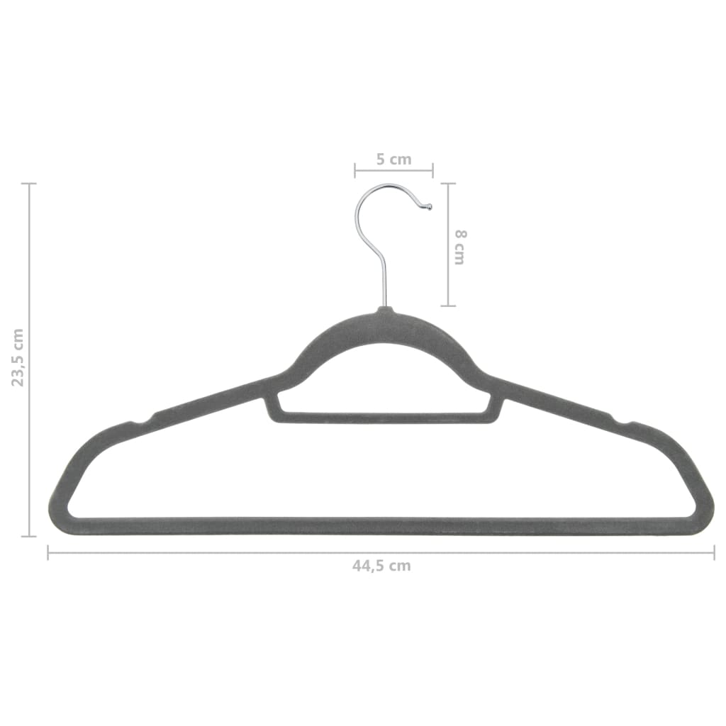 20-Delige Kledinghangerset Anti-Slip Fluweel Grijs