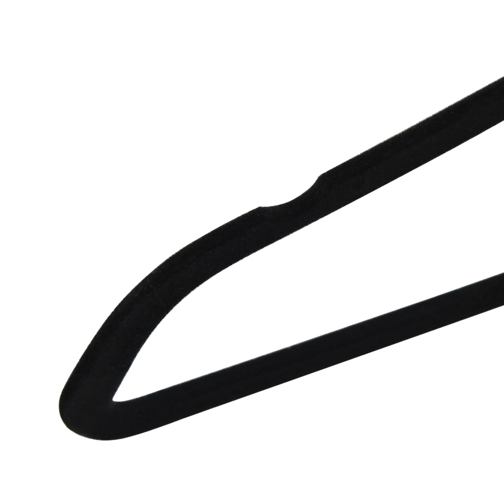 100-Delige Kledinghangerset Anti-Slip Fluweel Zwart
