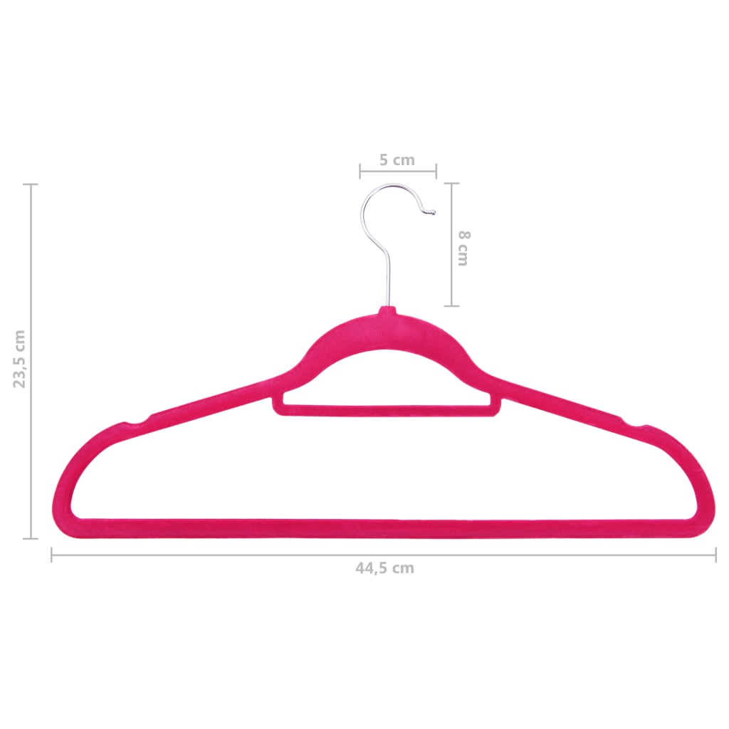 20-Delige Kledinghangerset Anti-Slip Fluweel Roze
