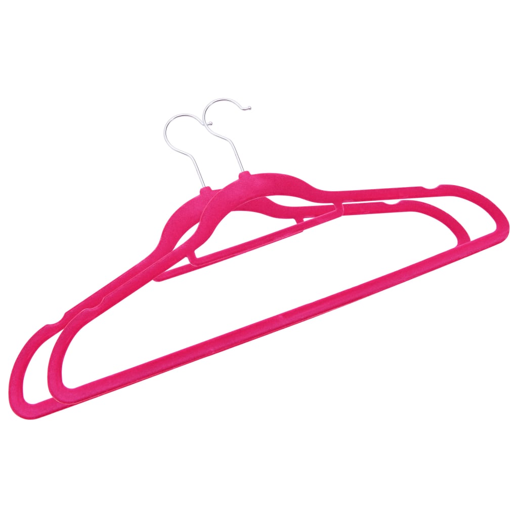 100-Delige Kledinghangerset Anti-Slip Fluweel Roze