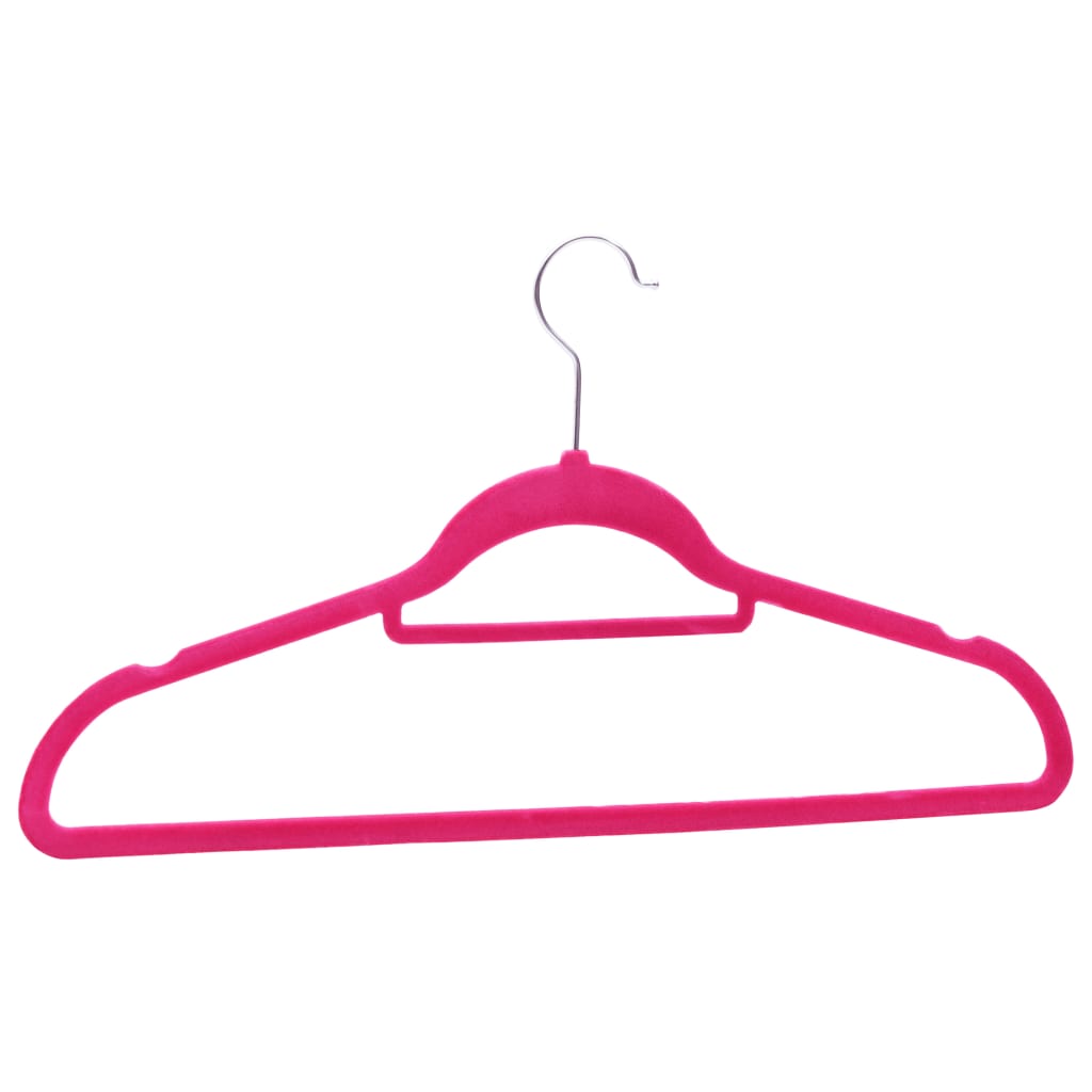 100-Delige Kledinghangerset Anti-Slip Fluweel Roze