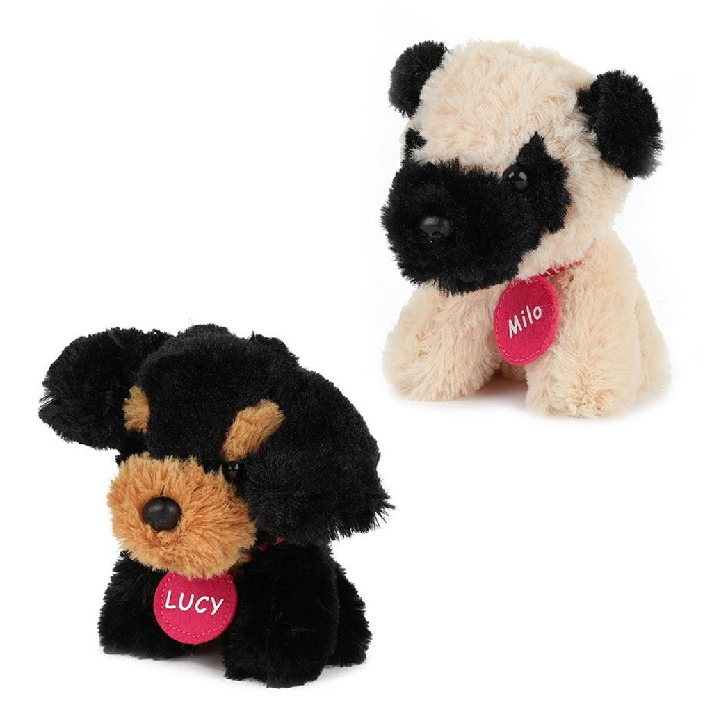 Toi-Toys Pluchen Hondjes In Hondenhok Koffer 4 Stuks
