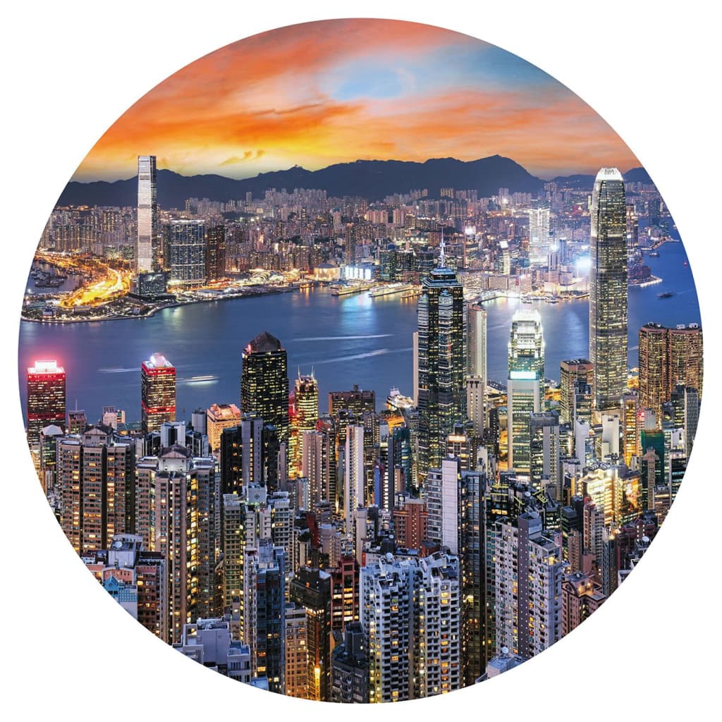 Wallart Behangcirkel Skyline By Night 142,5 Cm