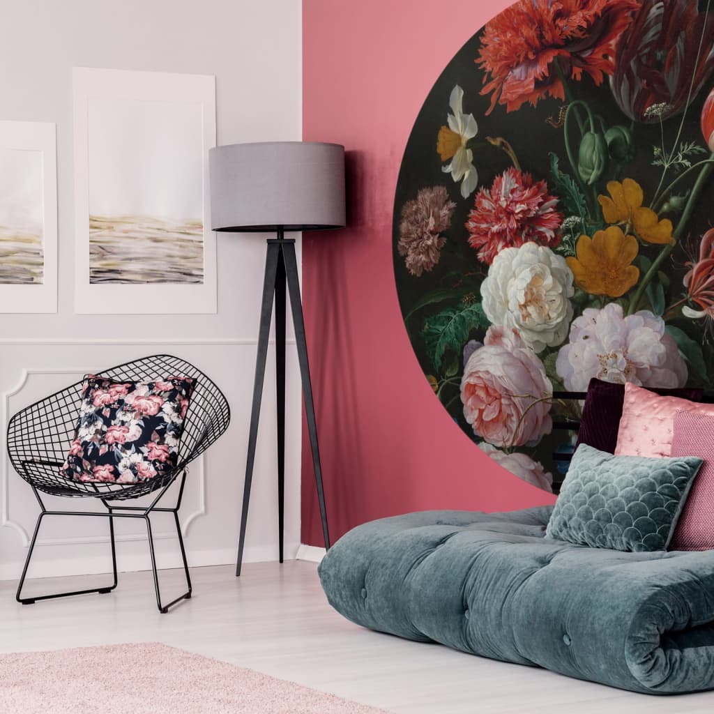 Wallart Behangcirkel Golden Age Flowers 190 Cm