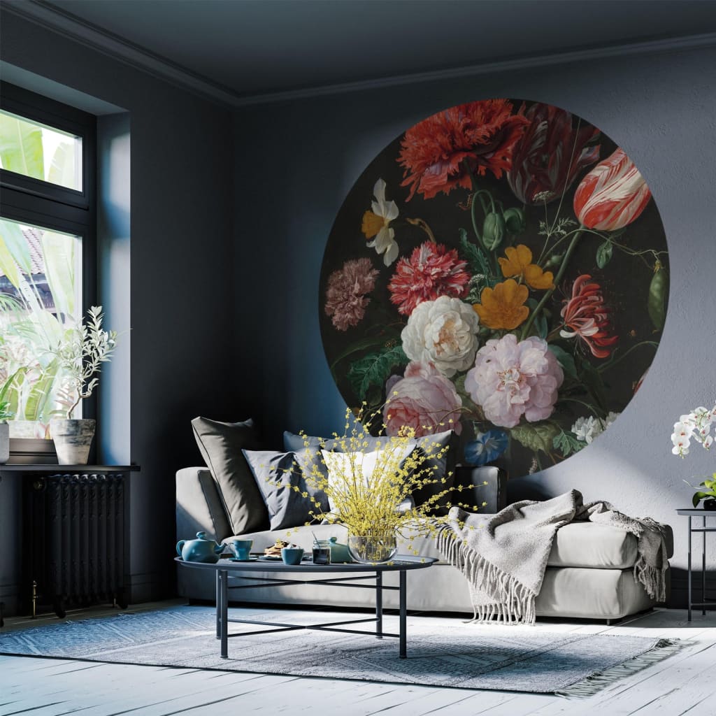 Wallart Behangcirkel Golden Age Flowers 190 Cm