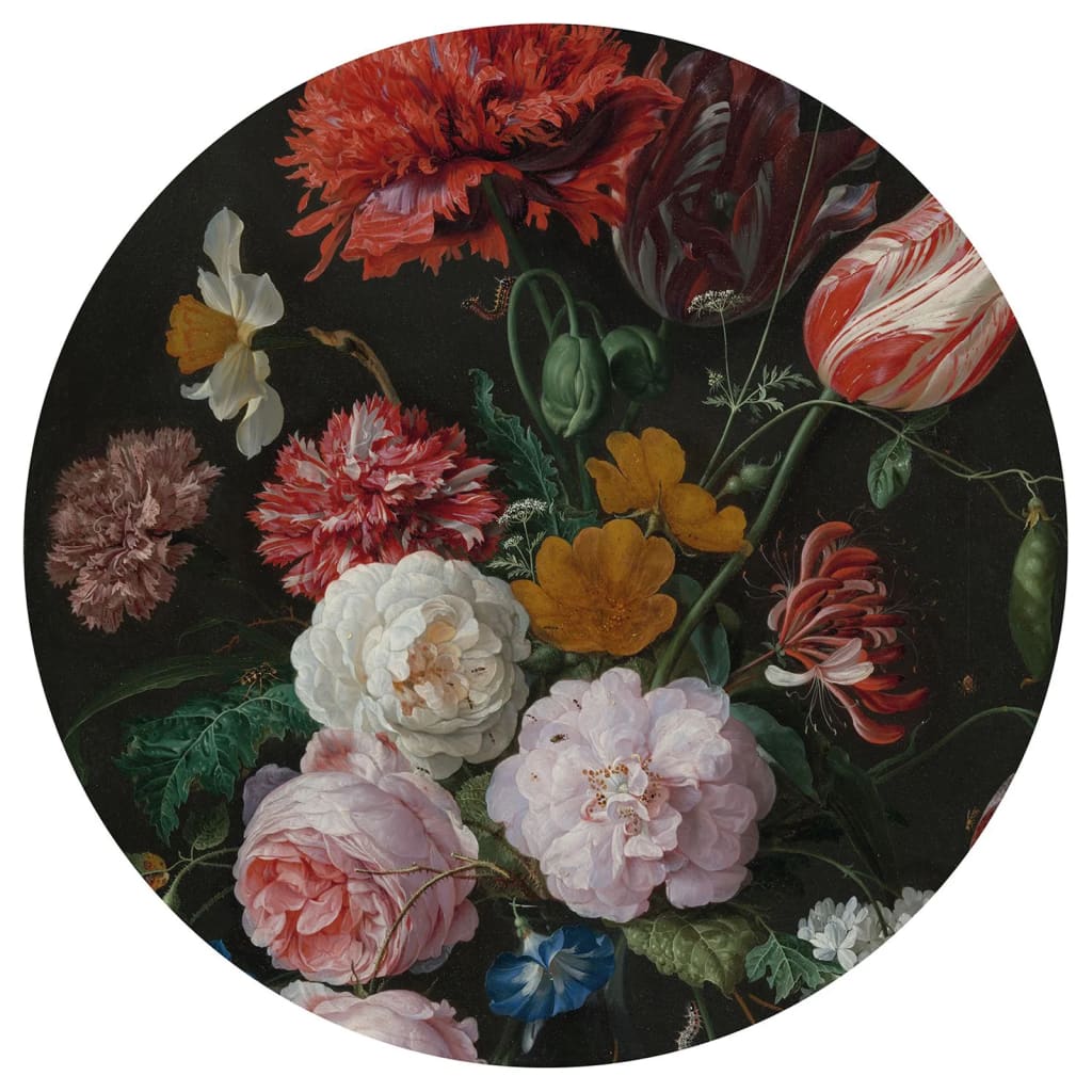 Wallart Behangcirkel Golden Age Flowers 142,5 Cm