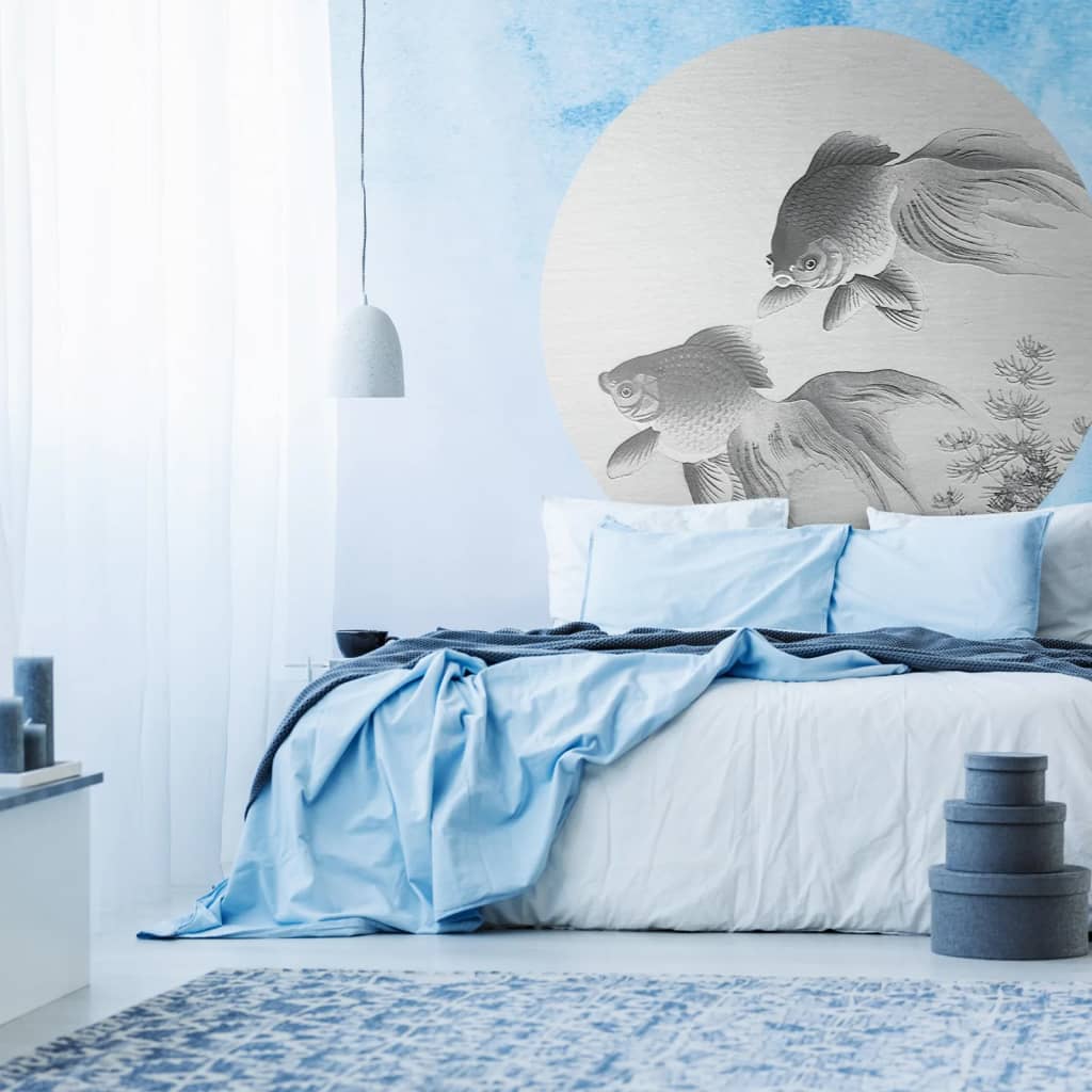 Wallart Behangcirkel Two Goldfish 190 Cm