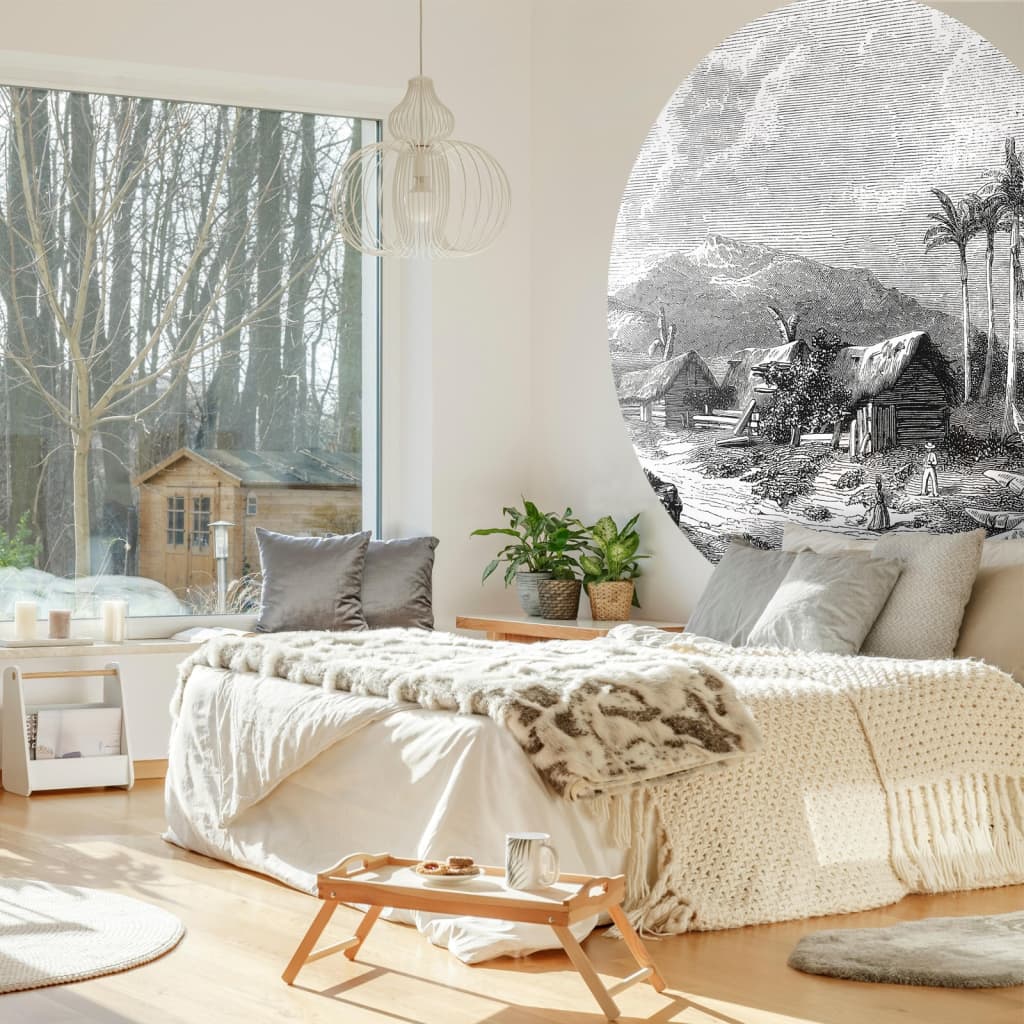 Wallart Behangcirkel Landscape Of Guadeloupe 190 Cm