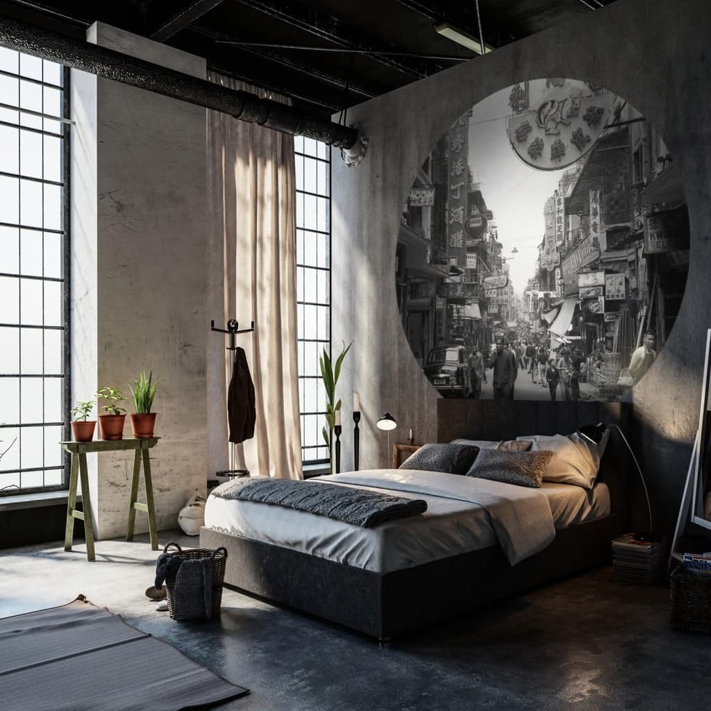Wallart Behangcirkel Hong Kong The Old Days 142,5 Cm