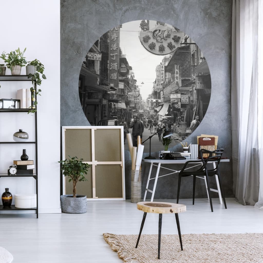 Wallart Behangcirkel Hong Kong The Old Days 142,5 Cm