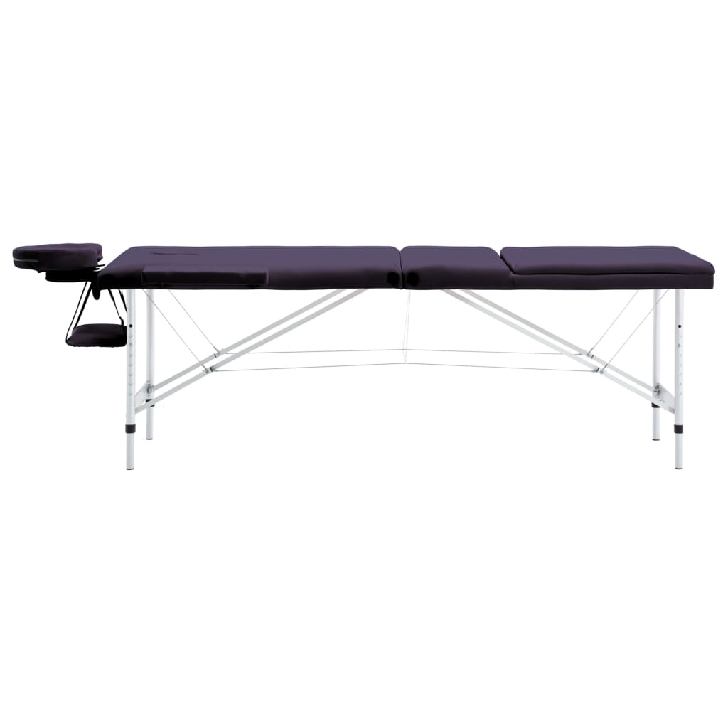 Massagetafel Inklapbaar 3 Zones Aluminum Paars