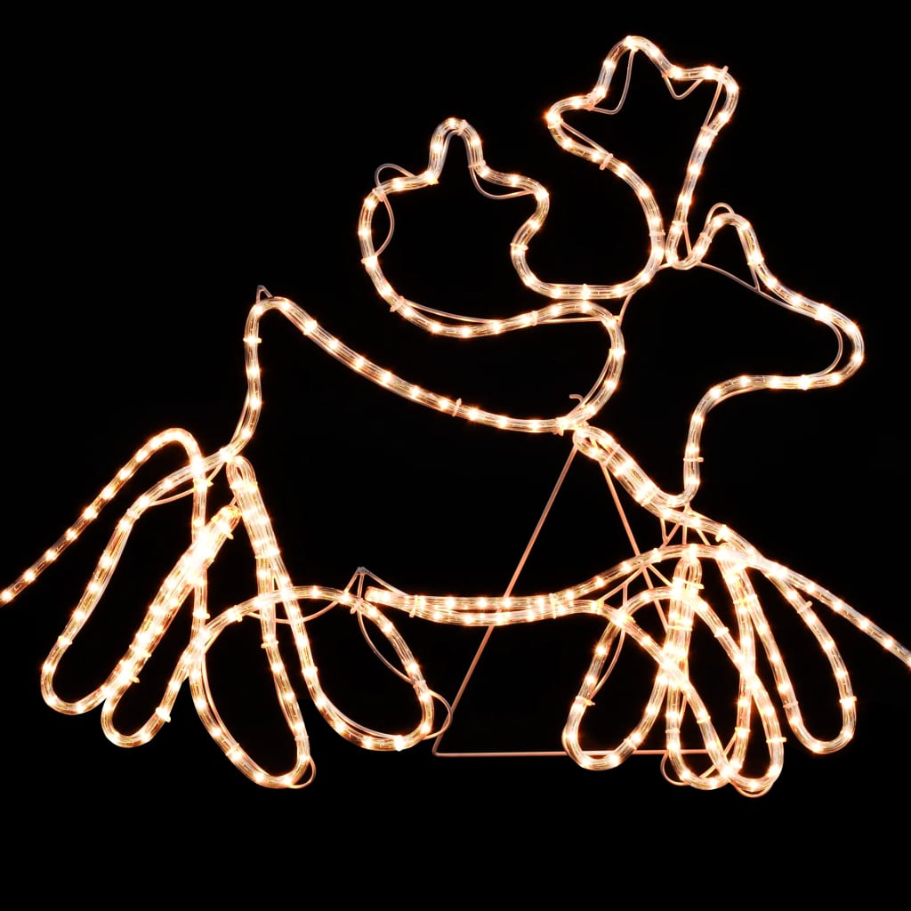 Kerstverlichting 4 Xxl Rendieren En Slee 1548 Led's 500X80 Cm