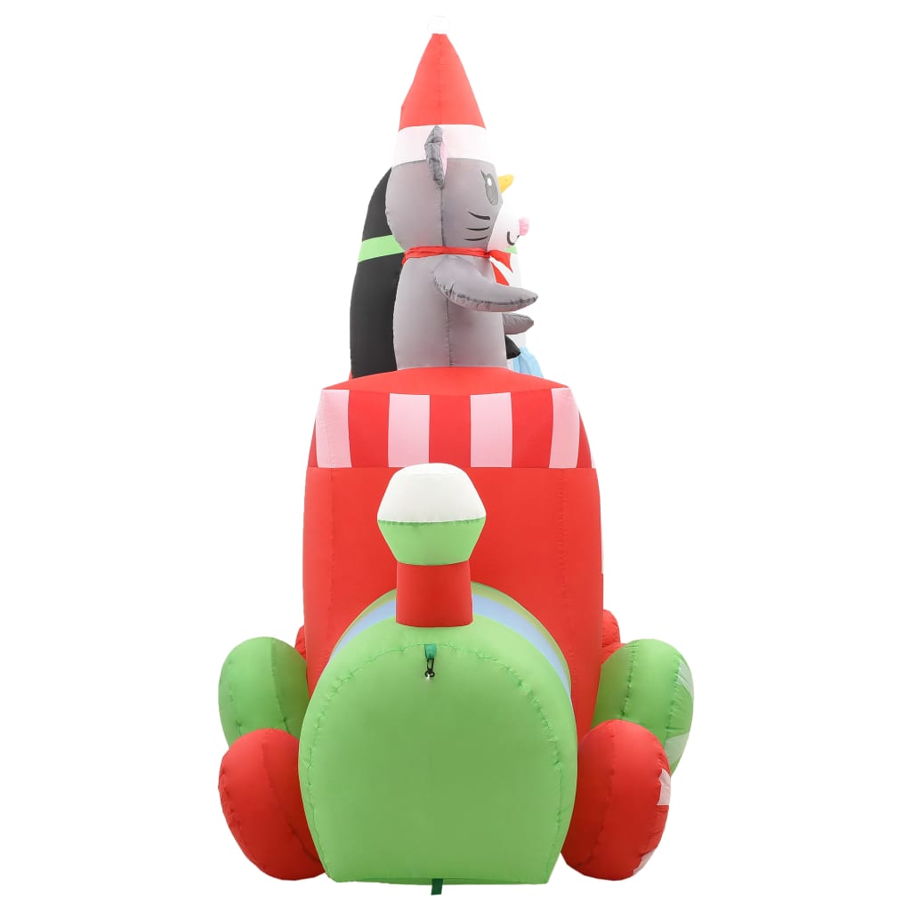 Kersttrein Met Pinguïn En Muis Opblaasbaar Led Ip44 350 Cm
