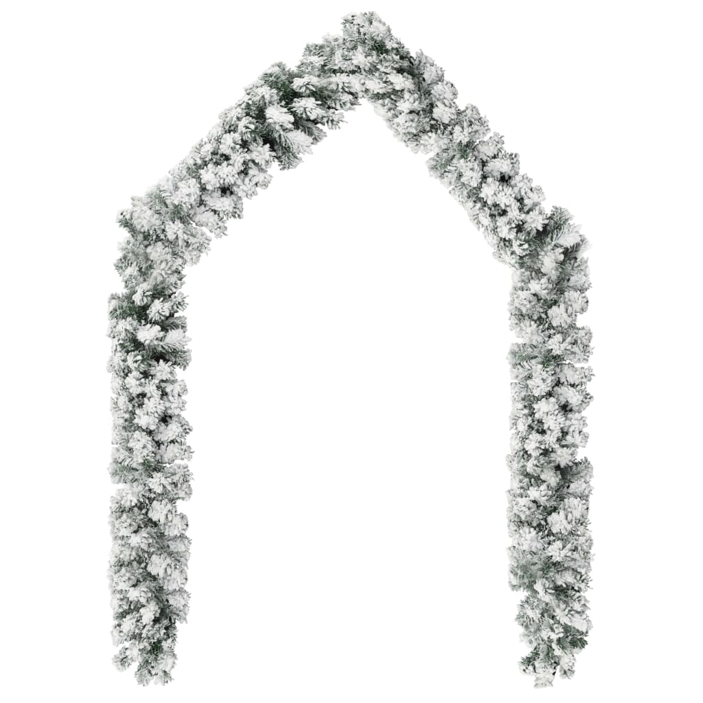 Kerstslinger Met Sneeuw 10 M Pvc Groen