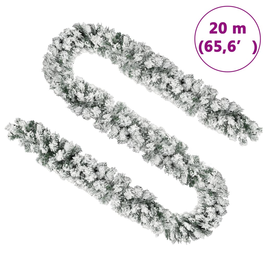 Kerstslinger Met Sneeuw 20 M Pvc Groen