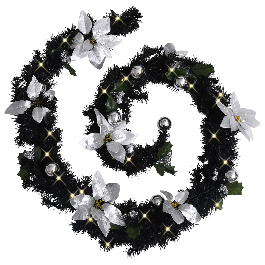 Kerstslinger Met Led-Lampjes 2,7 M Pvc Zwart