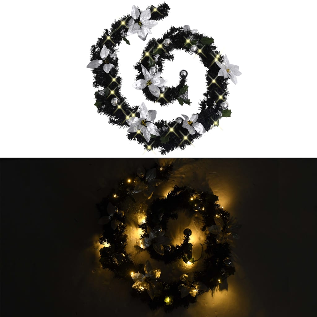 Kerstslinger Met Led-Lampjes 2,7 M Pvc Zwart