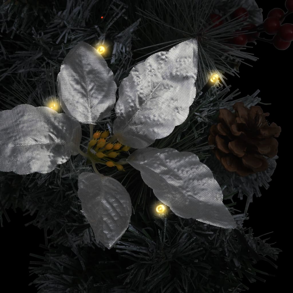Kerstkrans Met Led-Lampjes 60 Cm Pvc Groen