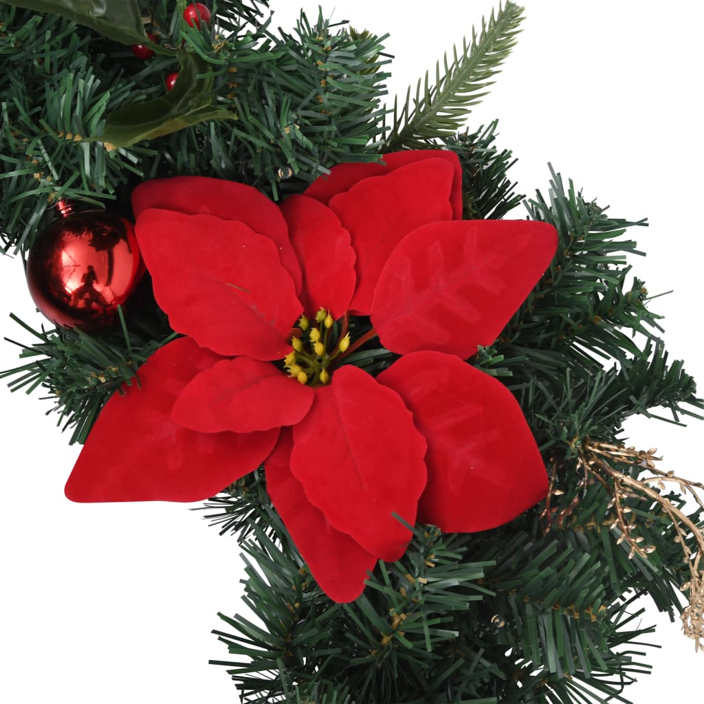 Kerstkrans Met Led-Lampjes 60 Cm Pvc Groen