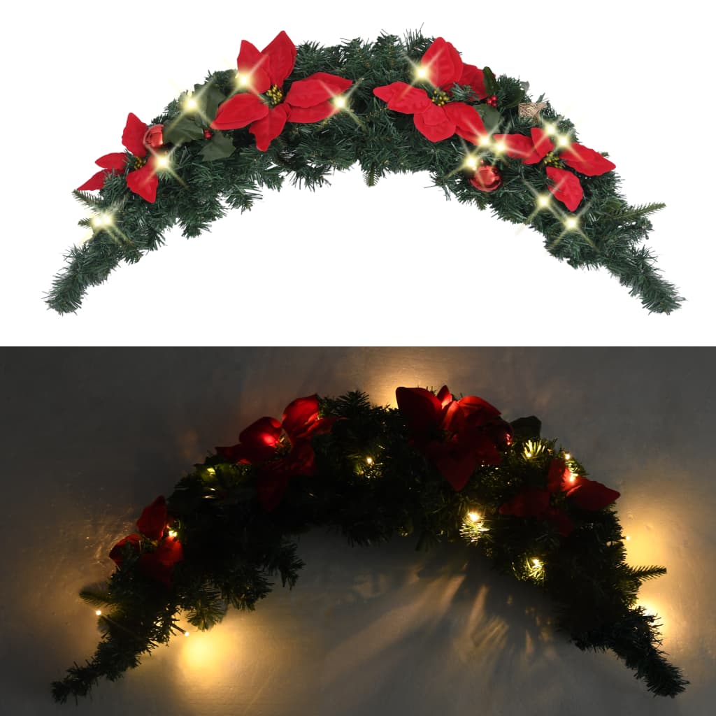 Kerstboog Met Led-Lampjes 90 Cm Pvc Groen