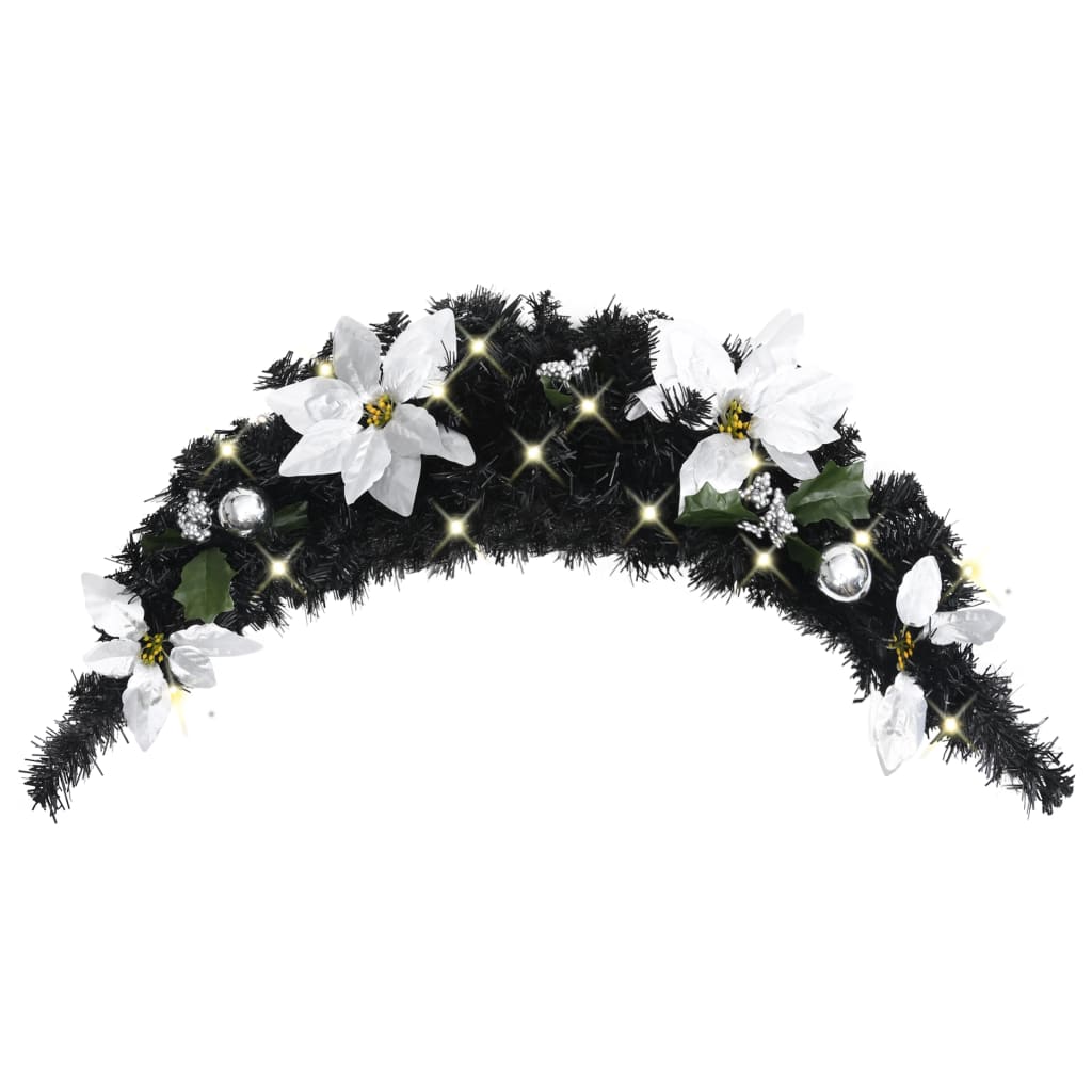 Kerstboog Met Led-Lampjes 90 Cm Pvc Zwart