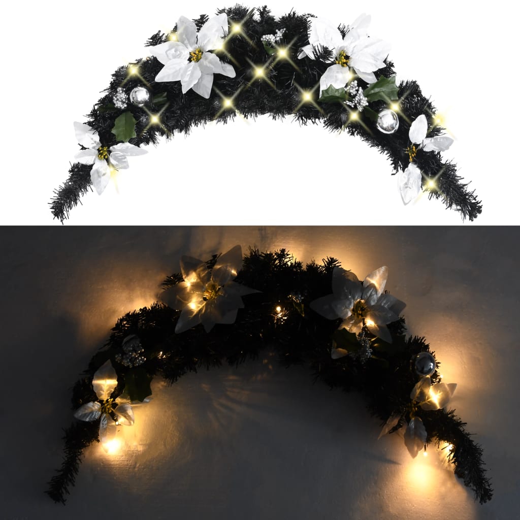 Kerstboog Met Led-Lampjes 90 Cm Pvc Zwart