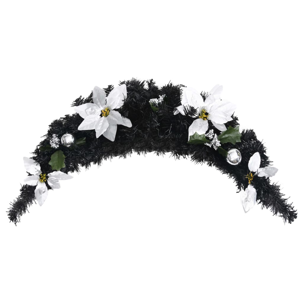 Kerstboog Met Led-Lampjes 90 Cm Pvc Zwart