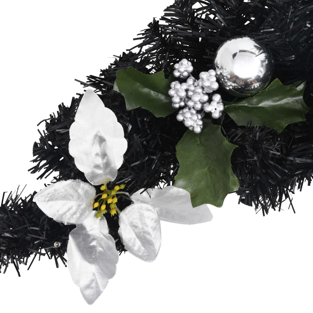Kerstboog Met Led-Lampjes 90 Cm Pvc Zwart