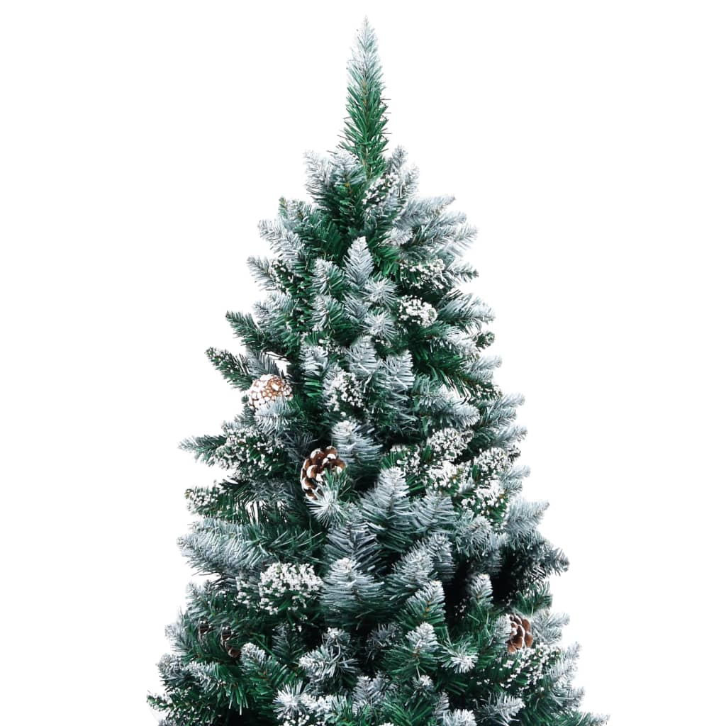 Kunstkerstboom Met Dennenappels En Witte Sneeuw 210 Cm