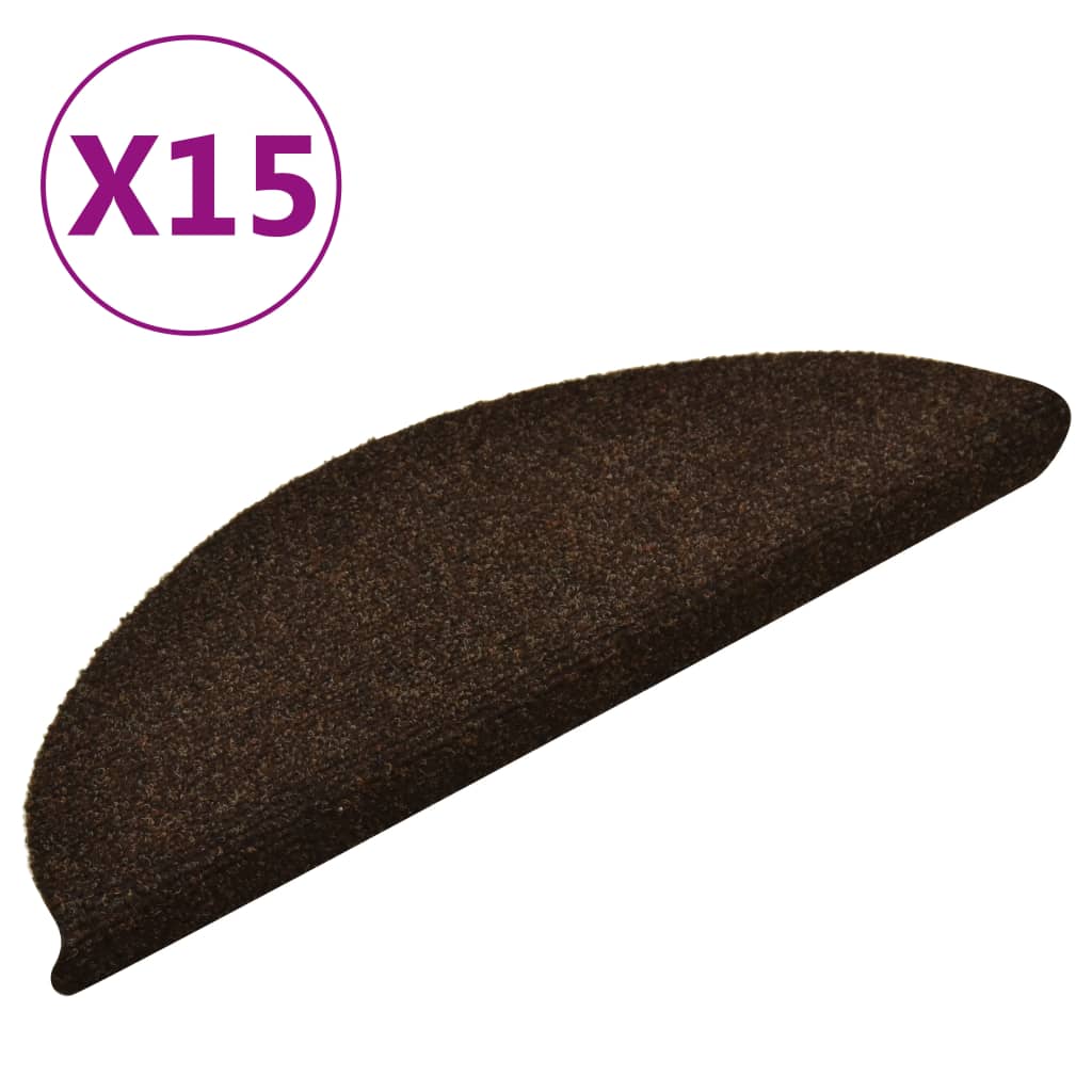 Trapmatten Zelfklevend 15 St 56X17X3 Cm Naaldvilt Bruin