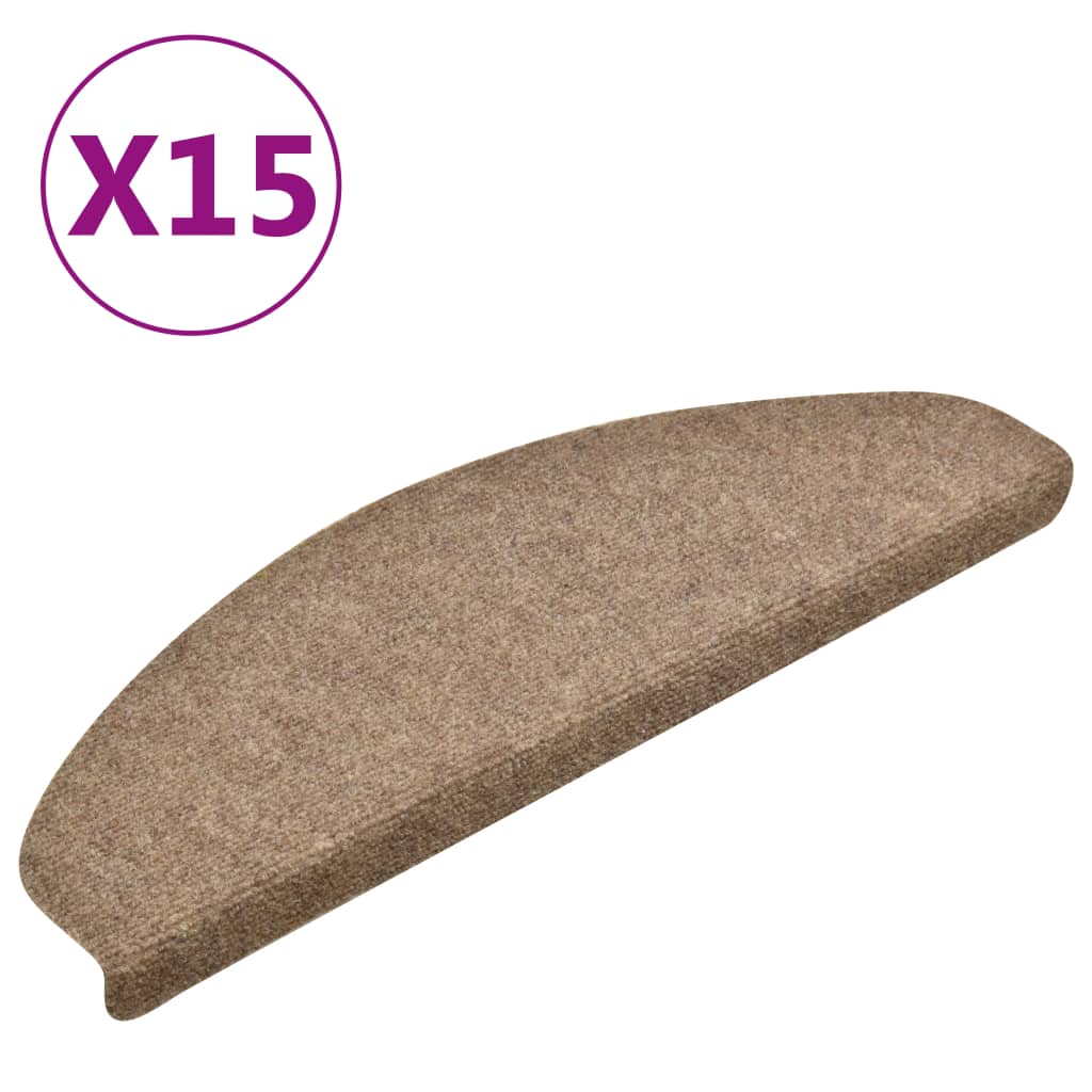 Trapmatten Zelfklevend 15 St 65X21X4 Cm Naaldvilt Crèmekleurig