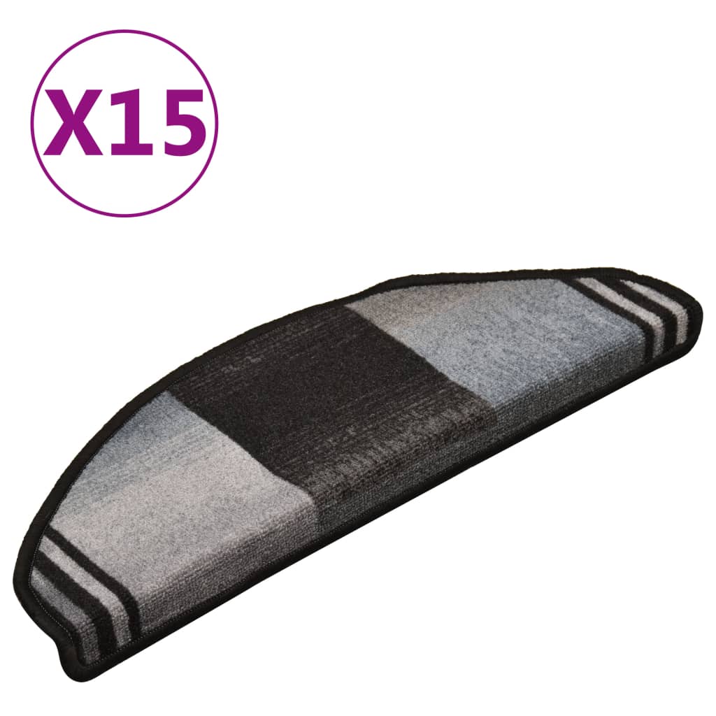 Trapmatten Zelfklevend 15 St 65X21X4 Cm Zwart En Grijs