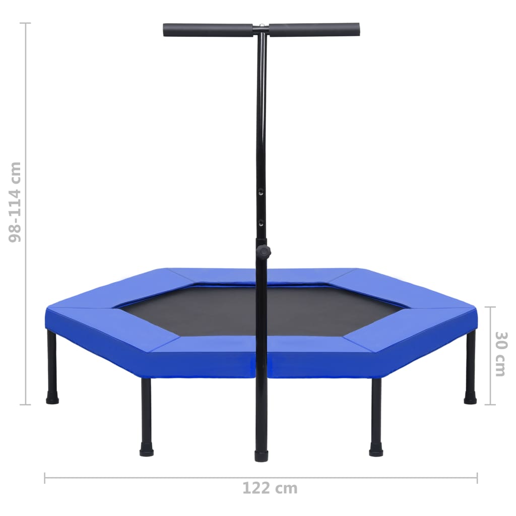 Fitnesstrampoline Met Handgreep Veiligheidsmat Zeshoekig 122 Cm