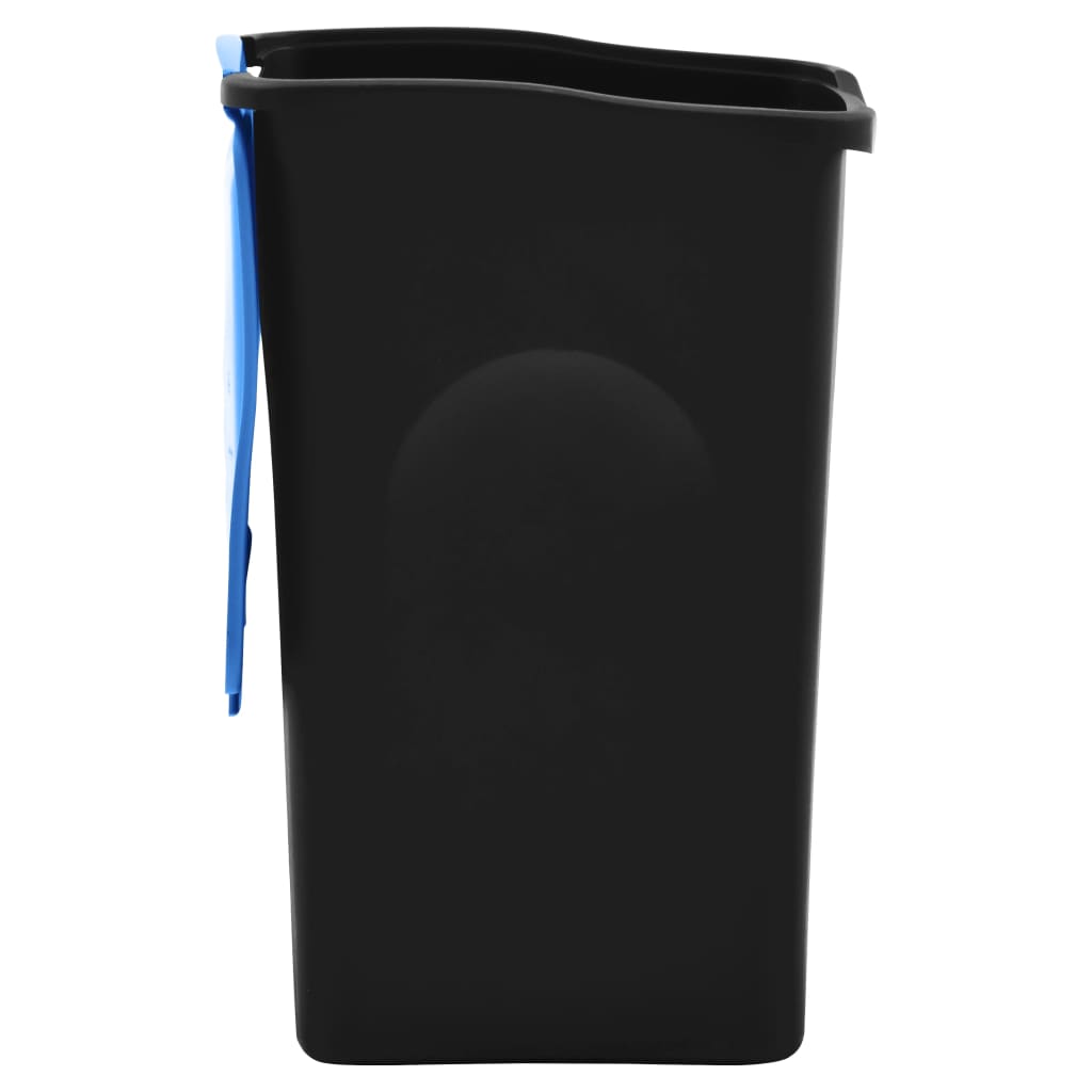 Vuilnisbak Met Scharnierdeksel 50 L Zwart En Blauw