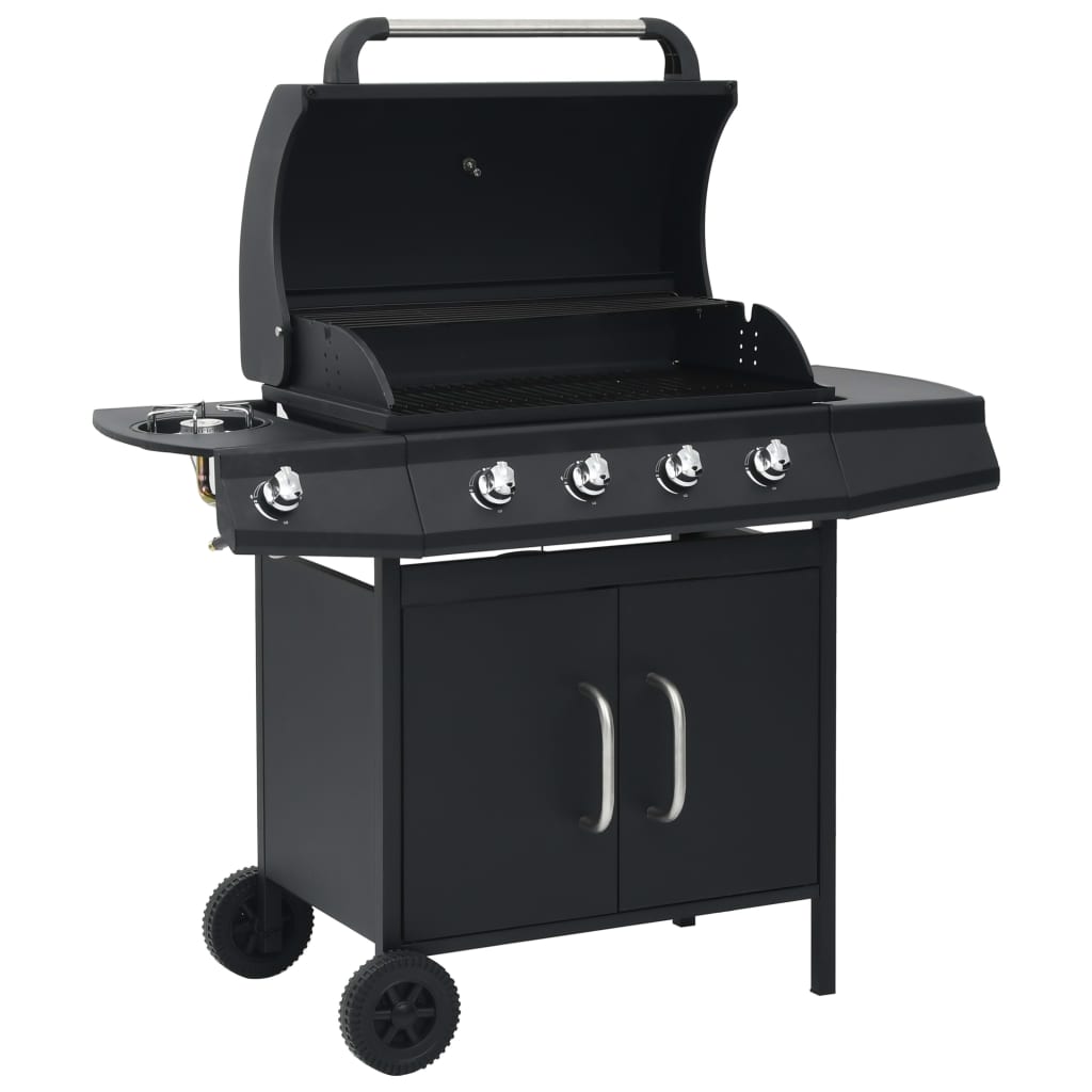 Gasbarbecue 4+1 Kookzone Staal Zwart