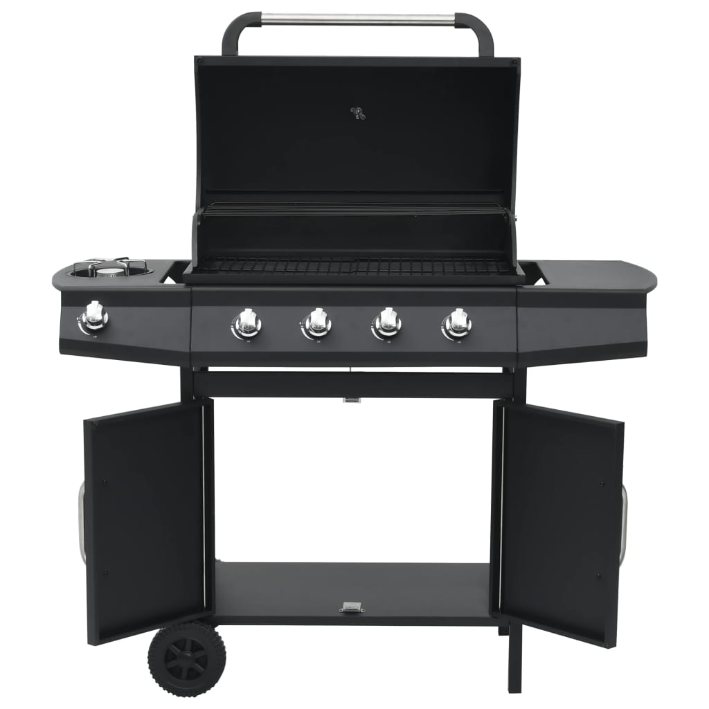 Gasbarbecue 4+1 Kookzone Staal Zwart