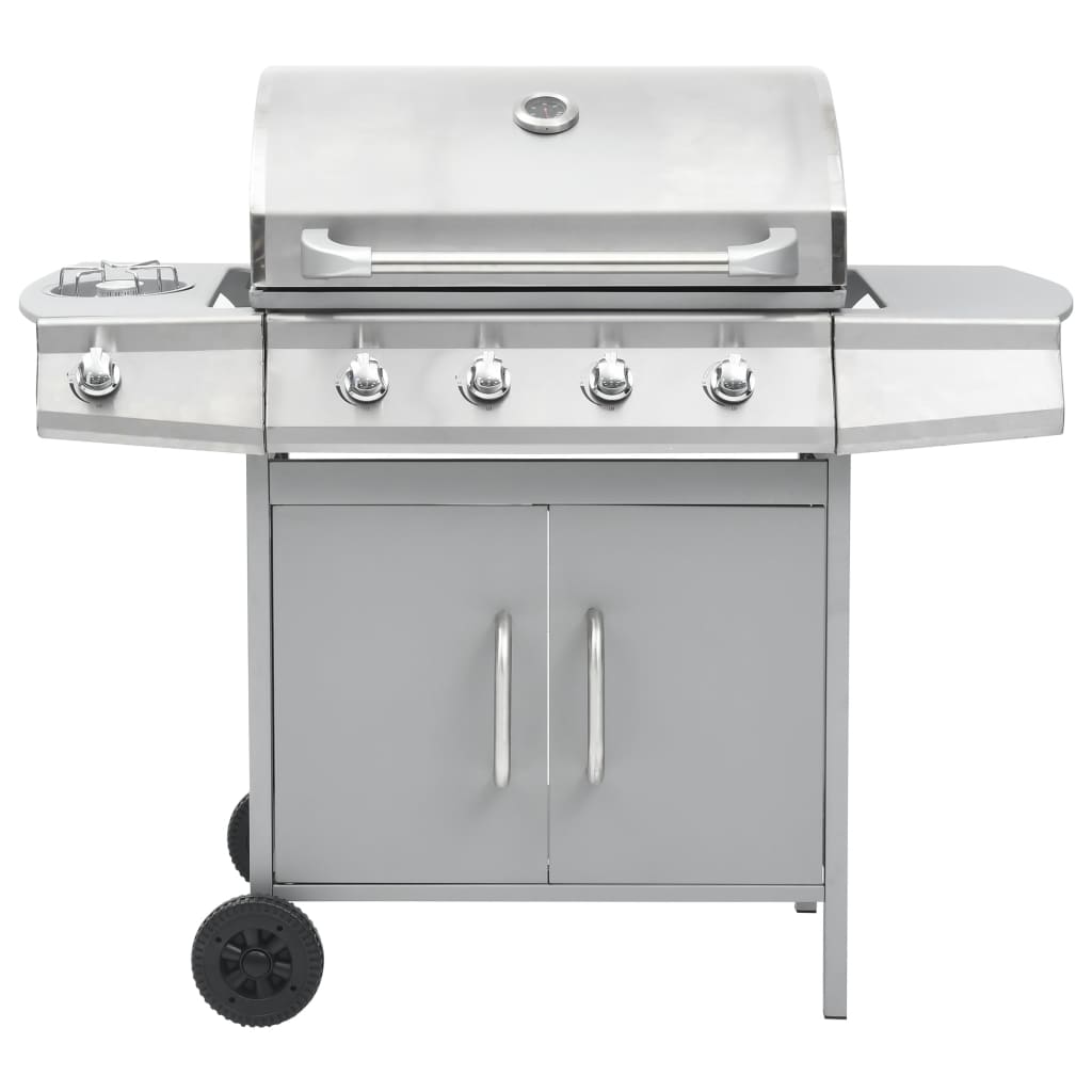 Gasbarbecue 4+1 Kookzone Roestvrij Staal Zilverkleurig