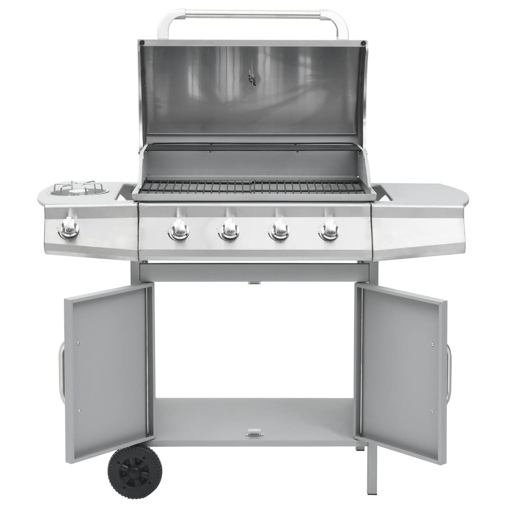 Gasbarbecue 4+1 Kookzone Roestvrij Staal Zilverkleurig