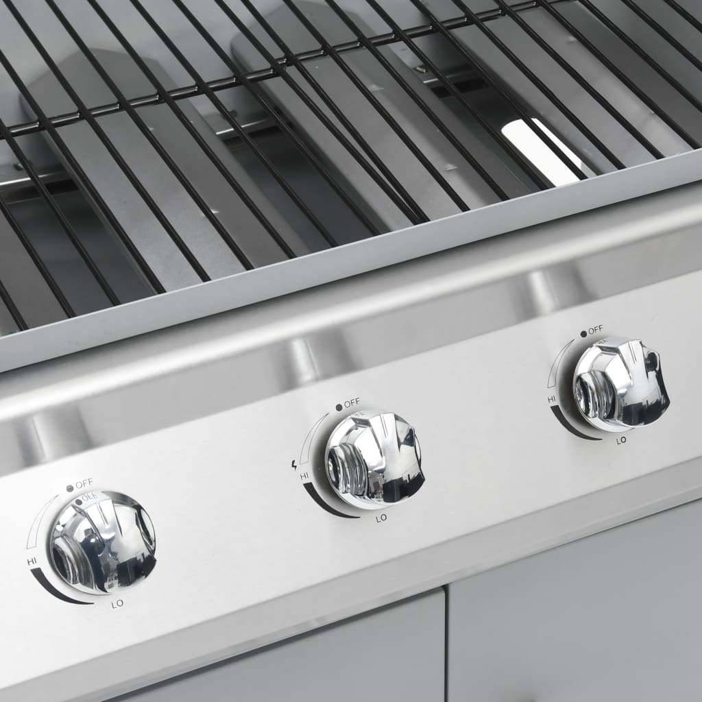 Gasbarbecue 4+1 Kookzone Roestvrij Staal Zilverkleurig