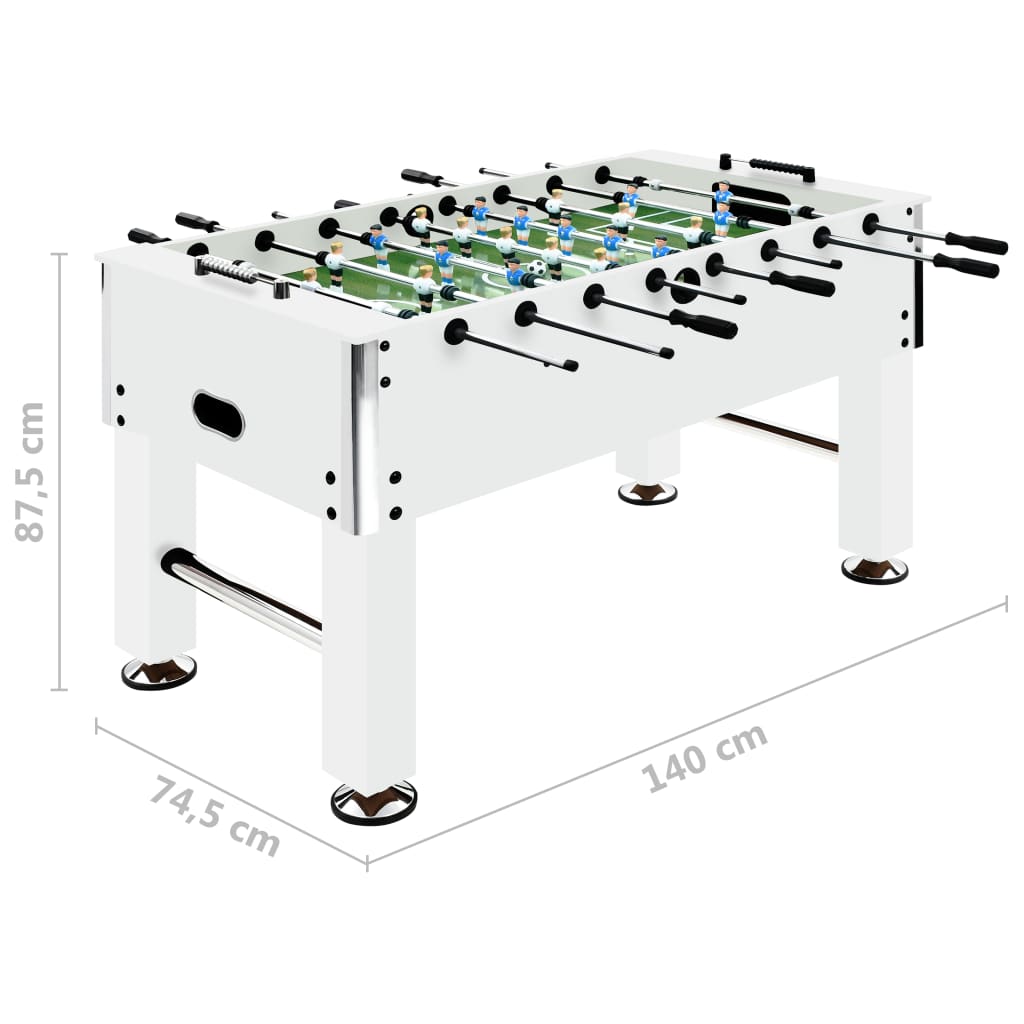 Voetbaltafel 60 Kg 140X74,5X87,5 Cm Staal Wit