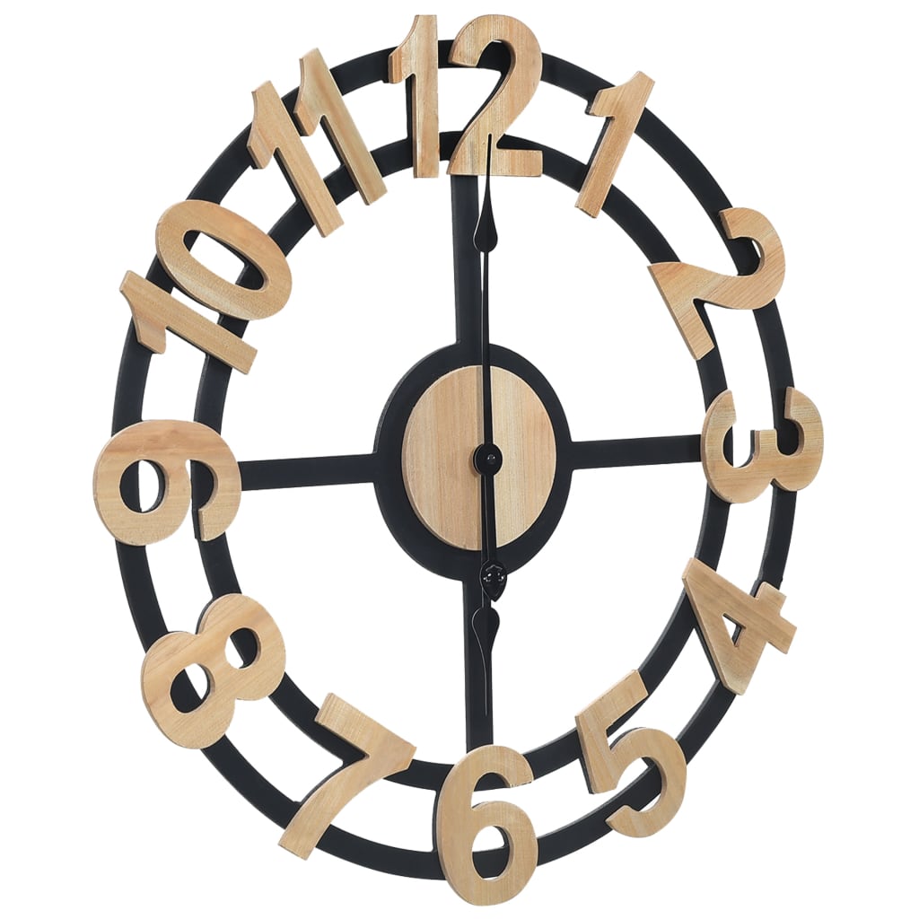 Wandklok 63,5 Cm Mdf Goudkleurig En Zwart