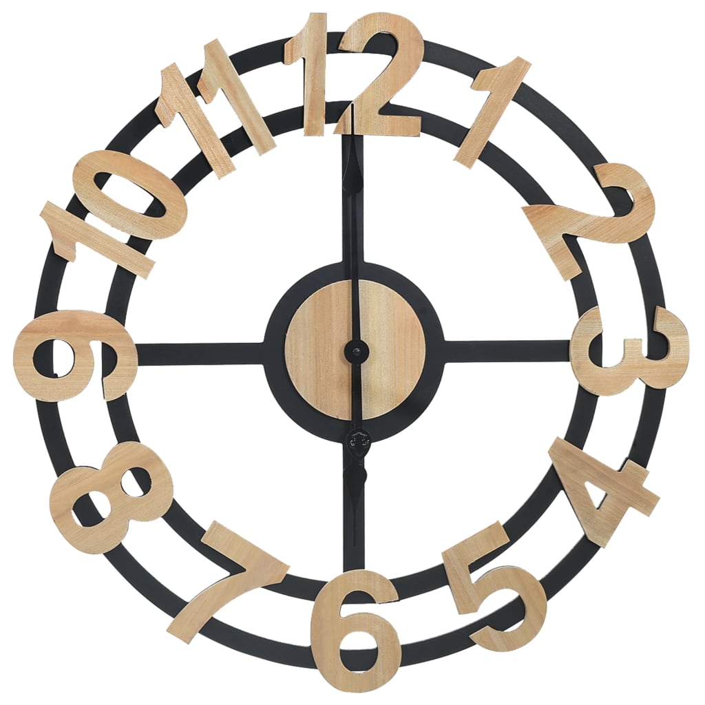 Wandklok 63,5 Cm Mdf Goudkleurig En Zwart