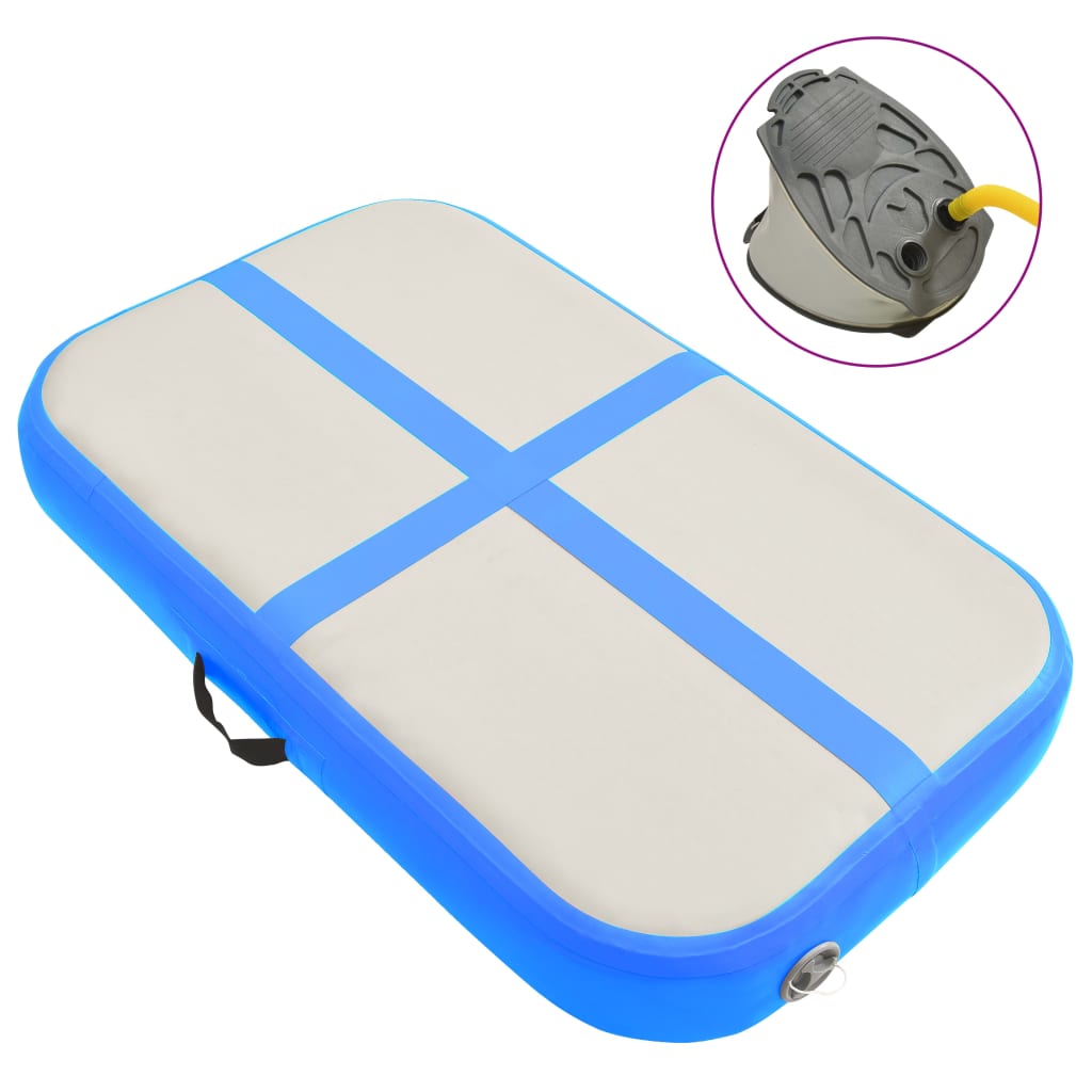 Gymnastiekmat Met Pomp Opblaasbaar 60X100X10 Cm Pvc Blauw