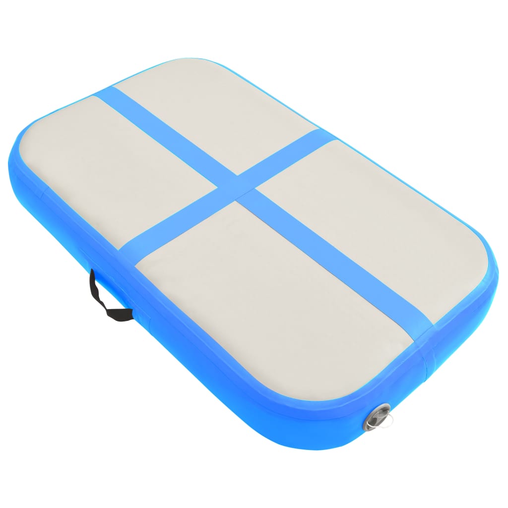 Gymnastiekmat Met Pomp Opblaasbaar 60X100X20 Cm Pvc Blauw
