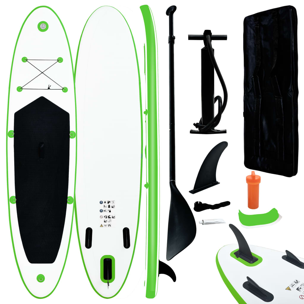 Stand-Up Paddleboard Opblaasbaar Groen En Wit