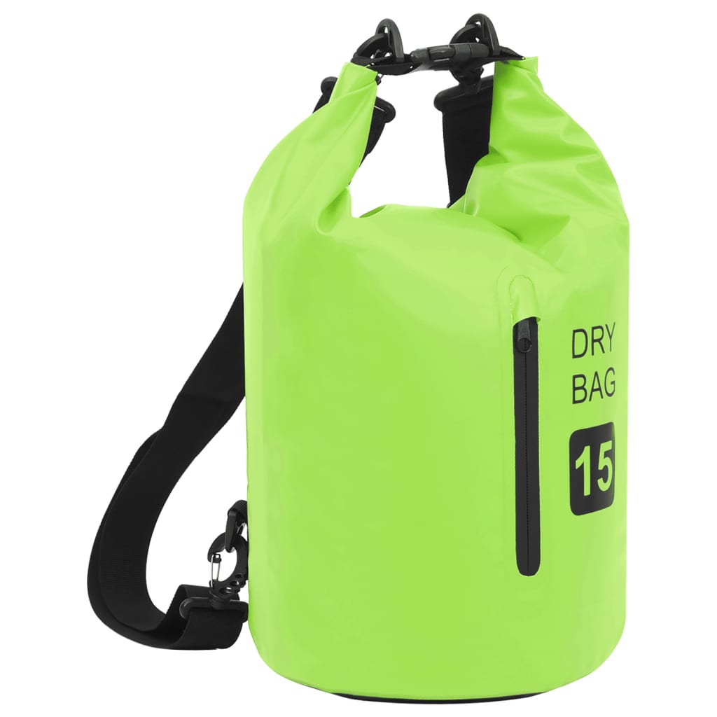 Drybag Met Rits 15 L Pvc Groen