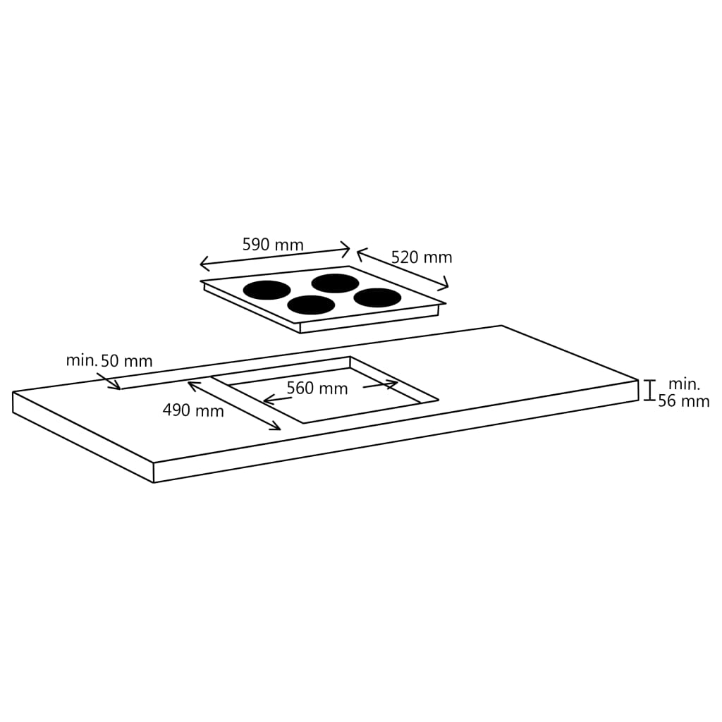 Inductiekookplaat Flexizone Aanraakbediening Inbouw 3000W 60 Cm
